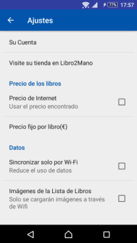 Pantalla de ajustes