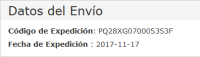 Datos de Env&iacute;o